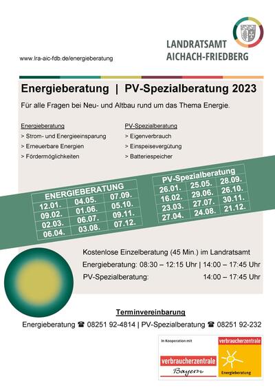 Bild vergrößern: Termine Energieberatung 2023